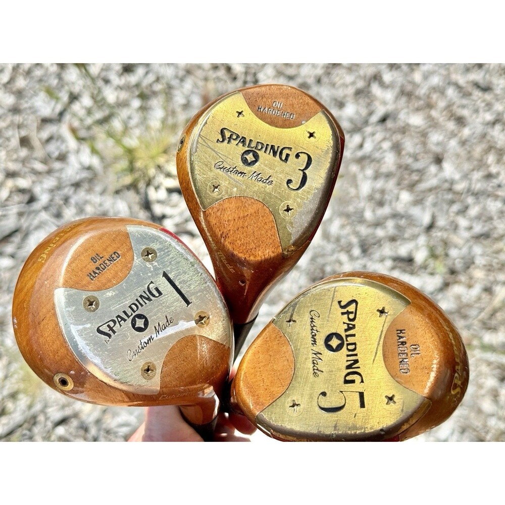 Spalding Tour Edition Custom Crafted Persimmon Wood Set of 3 ACCRA Green Shaft